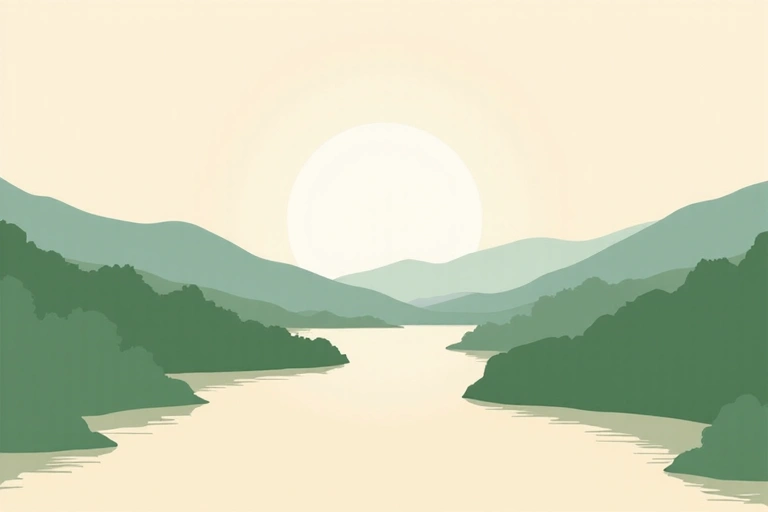 Persona che fa una scelta sana o un sereno paesaggio naturale